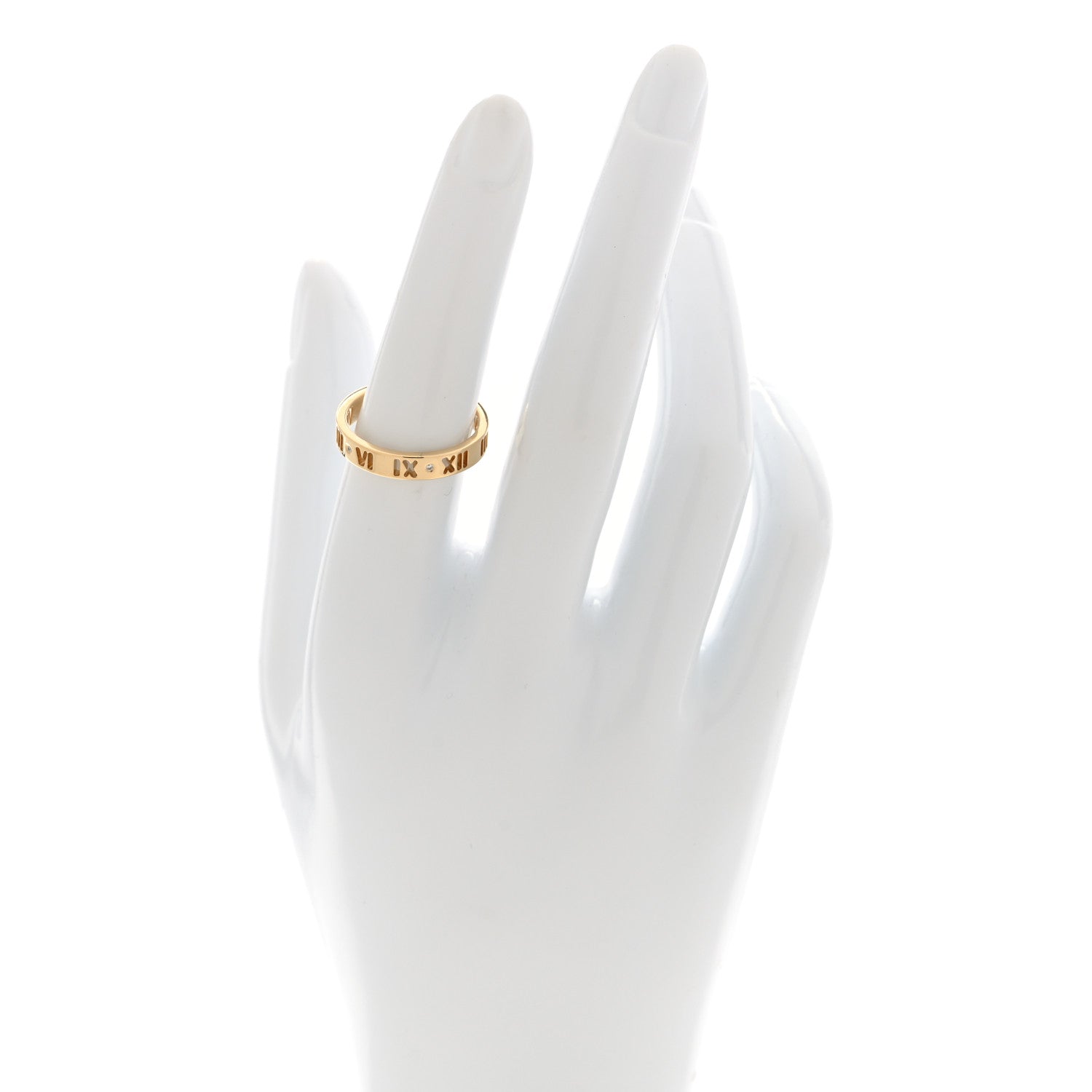 Tiffany 18K Yellow Gold Diamond Narrow Atlas Pierced Ring 53 6.5 2 of 5