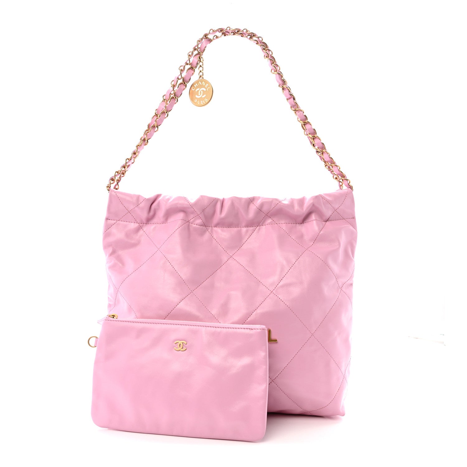 Chanel Shiny Calfskin Quilted Small Chanel 22 Lilac 3 of 14