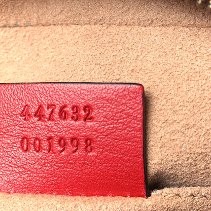 Gucci Calfskin Matelasse Small GG Marmont Chain Shoulder Bag Hibiscus Red 7 of 10
