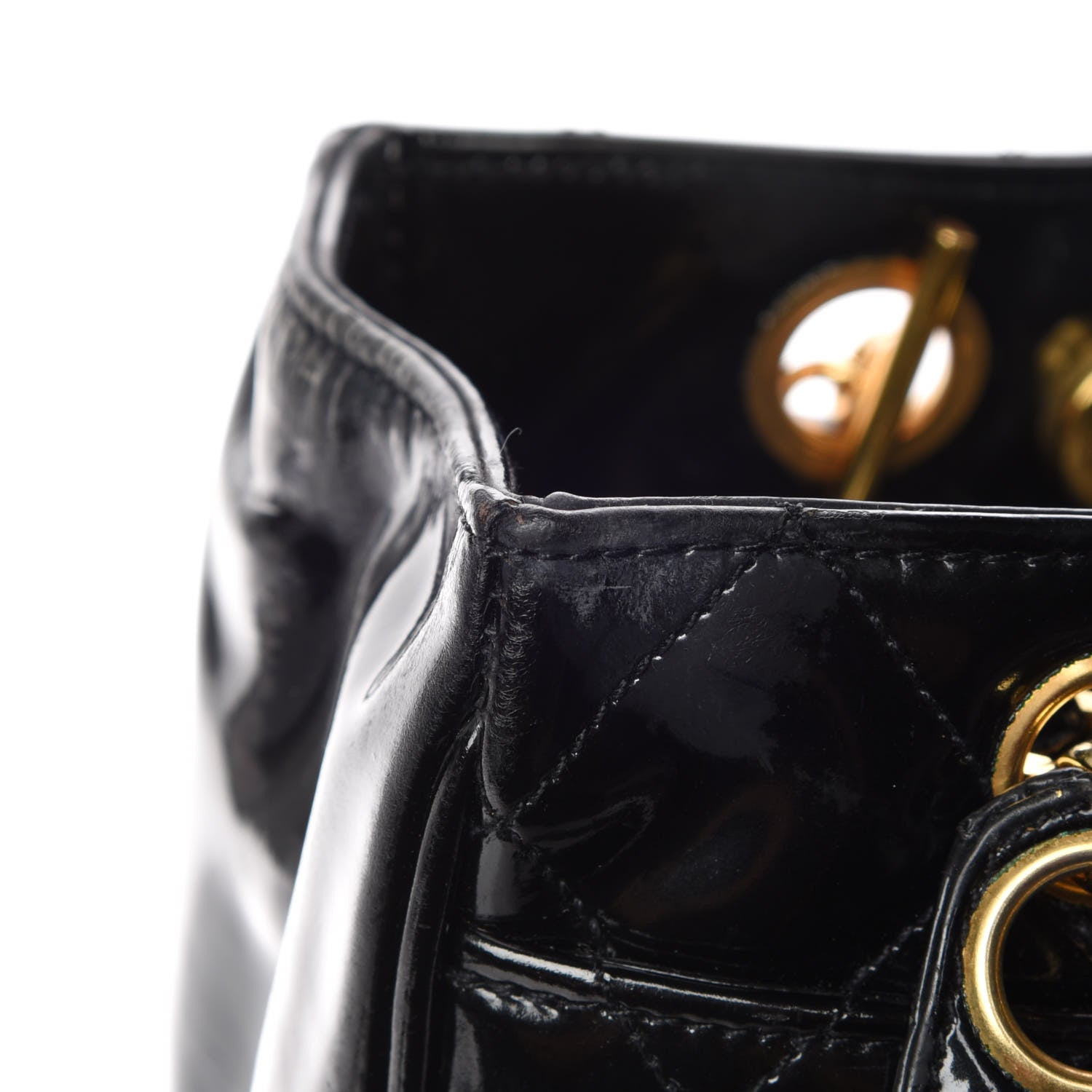 Chanel Patent Quilted Shoulder Bag Black 21 of 28