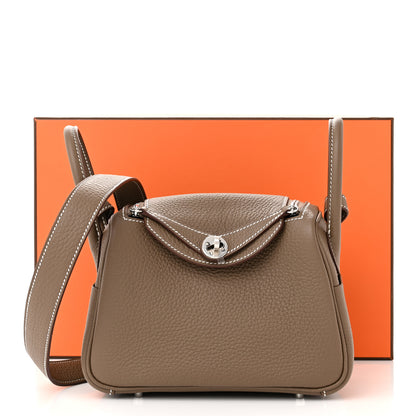Hermes Taurillon Clemence Mini Lindy 20 Etoupe 11 of 11