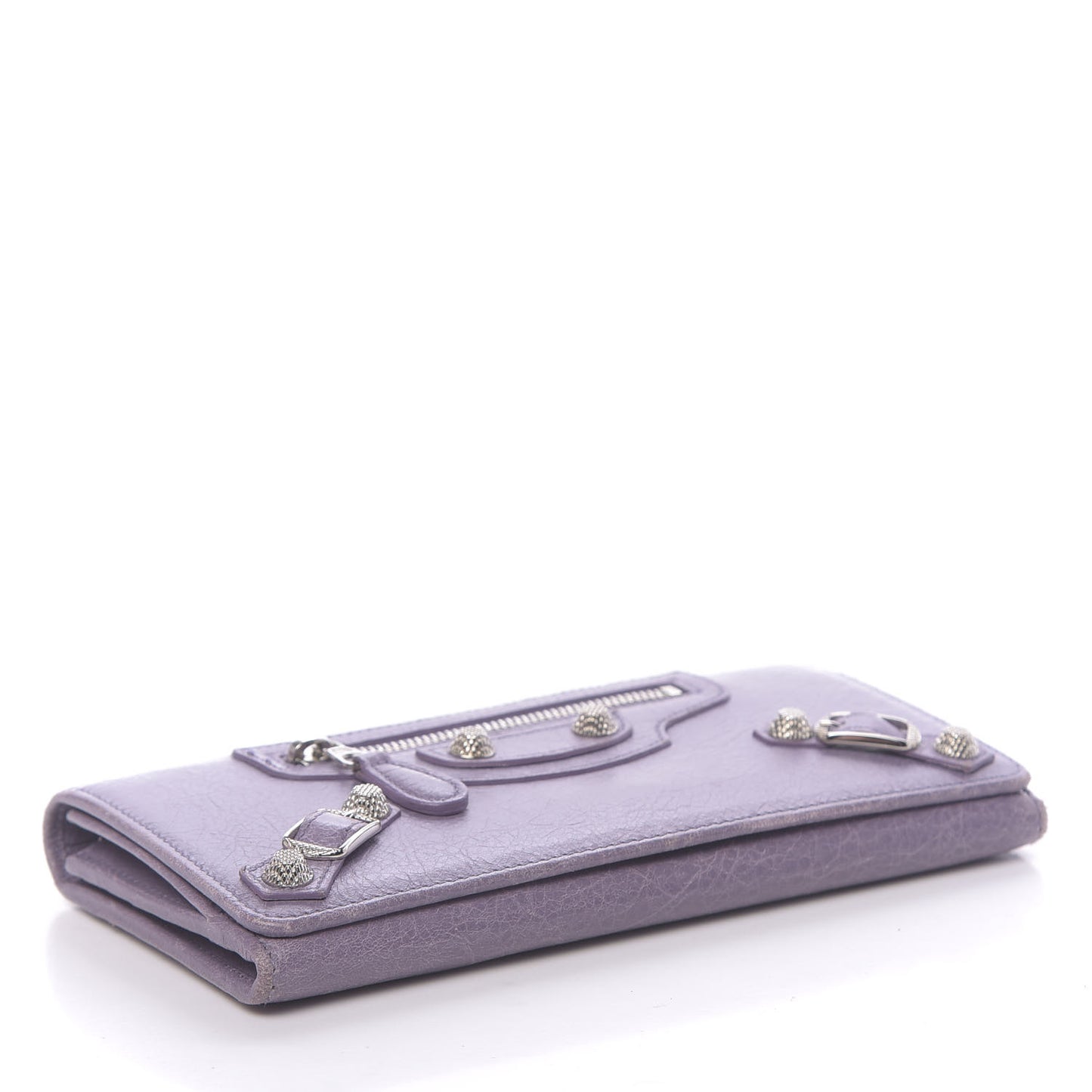 Agneau Giant 12 Silver Hardware Money Wallet Glycine
