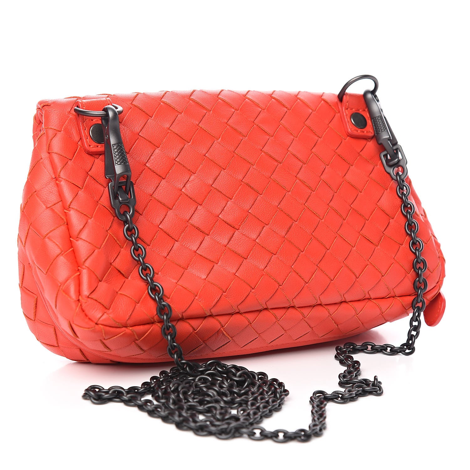 Bottega Veneta Nappa Intrecciato Chain Crossbody Red 3 of 11