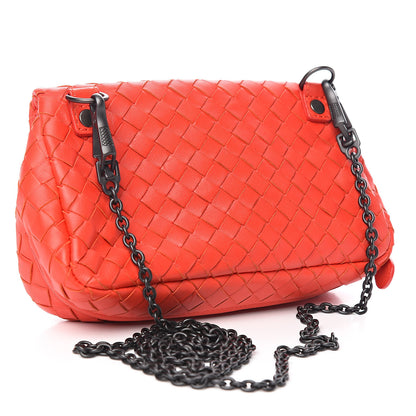 Bottega Veneta Nappa Intrecciato Chain Crossbody Red 3 of 11