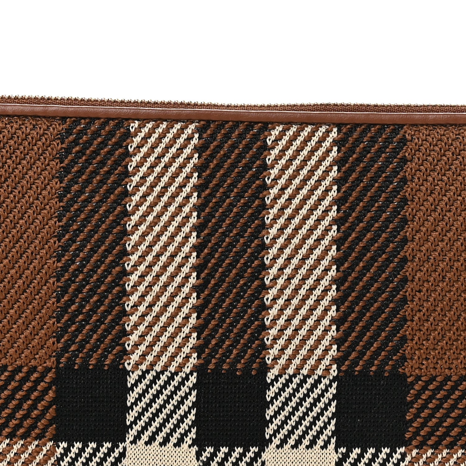 Burberry Canvas Calfskin Check Knitted Small Olympia Birch Brown 7 of 9