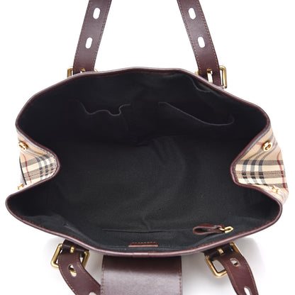 Burberry Haymarket Check Buckle Satchel Chocolate 5 of 12