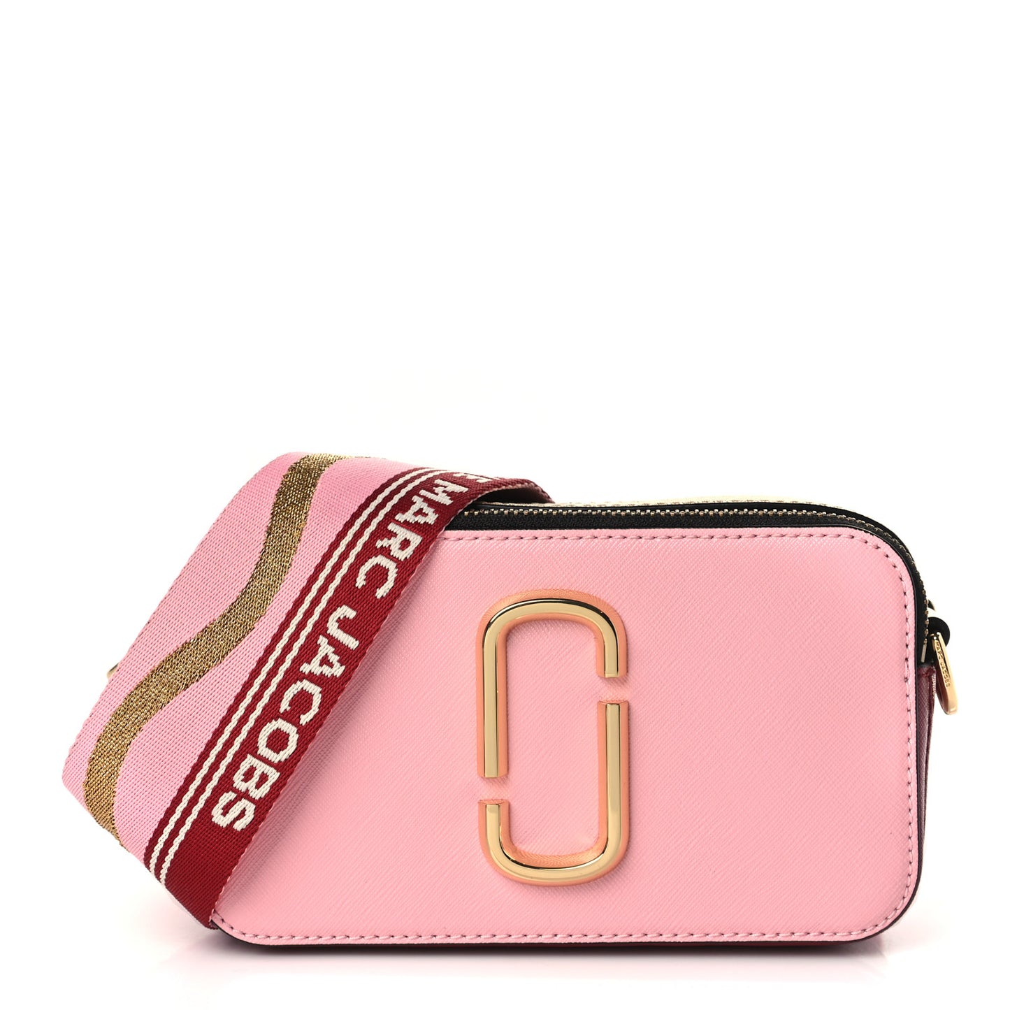 Saffiano Small Snapshot Camera Bag Pink Multicolor