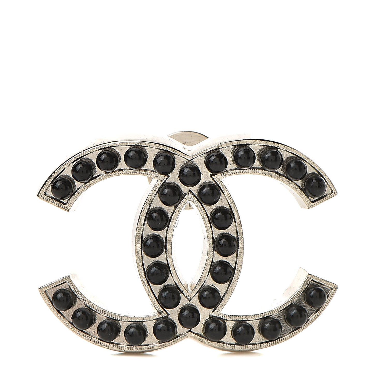 Bead CC Pin Black Silver