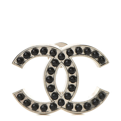 Chanel Bead CC Pin Black Silver 1 of 5