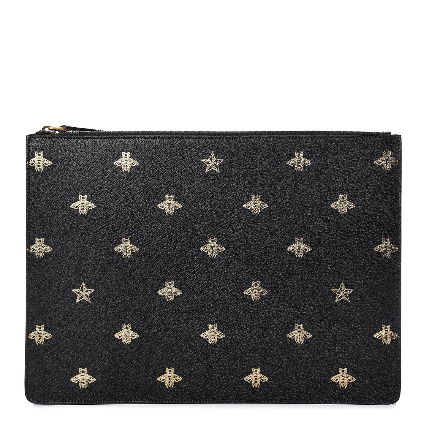 Grained Calfskin Bee Star Messenger Black