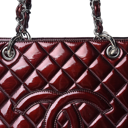 Chanel Patent Quilted Grand Shopping Tote GST Dark Bordeaux 8 of 16