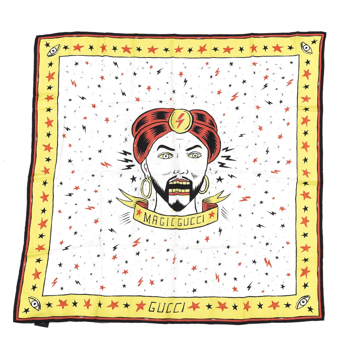 Silk Magician Print Square Scarf Multicolor