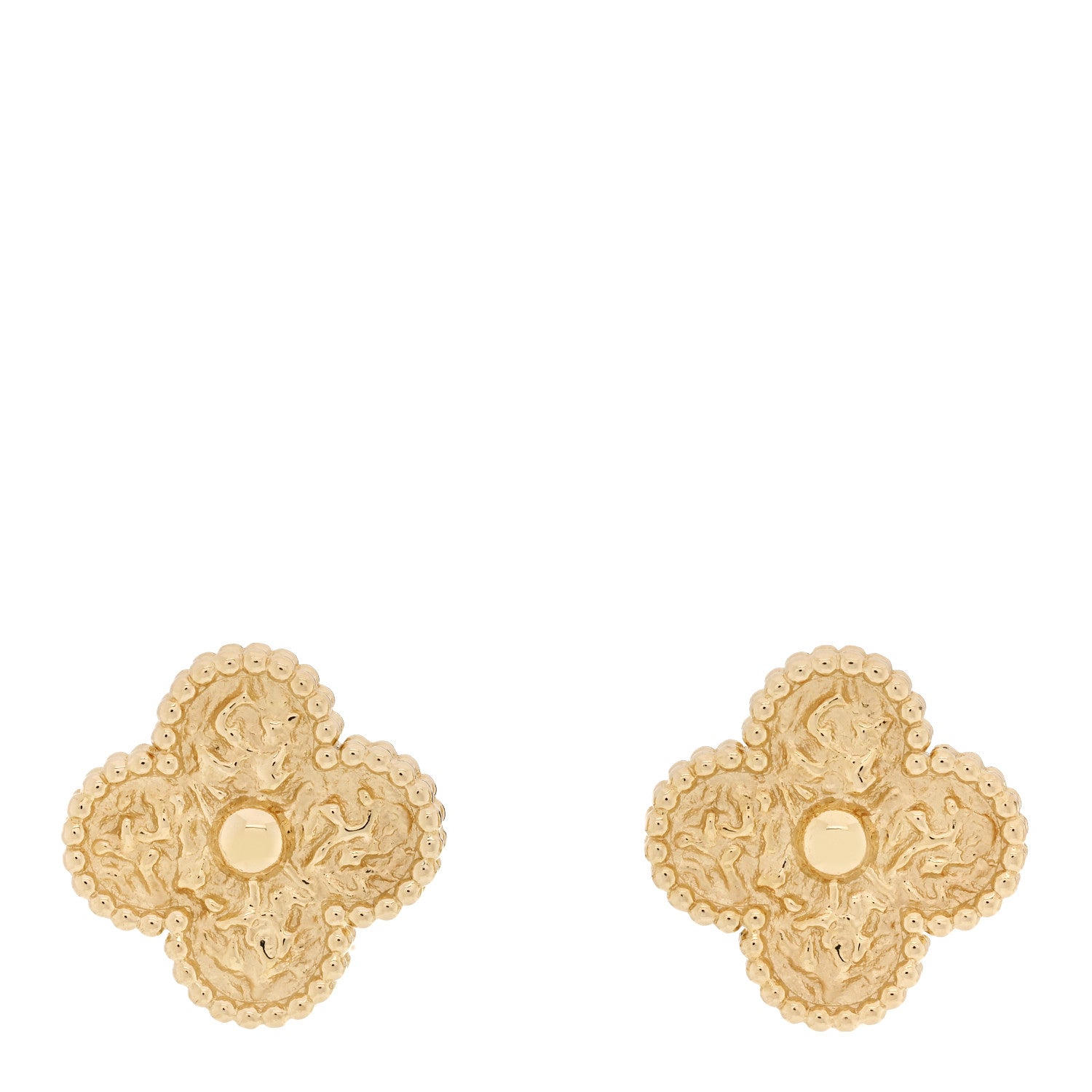 Van Cleef & Arpels 18K Yellow Gold Vintage Alhambra Earrings 1 of 5