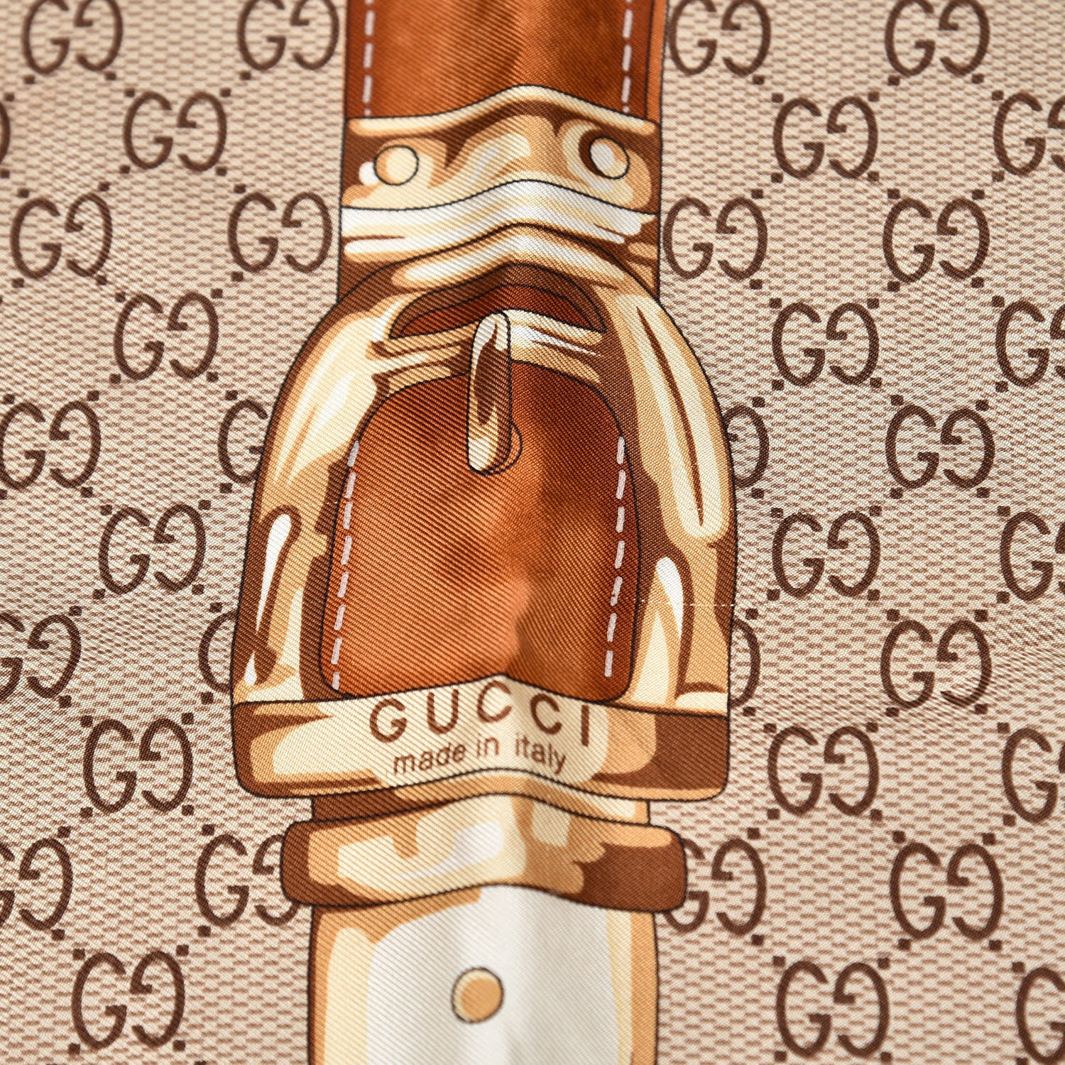 Gucci Silk Monogram Belt Print Scarf 3 of 4