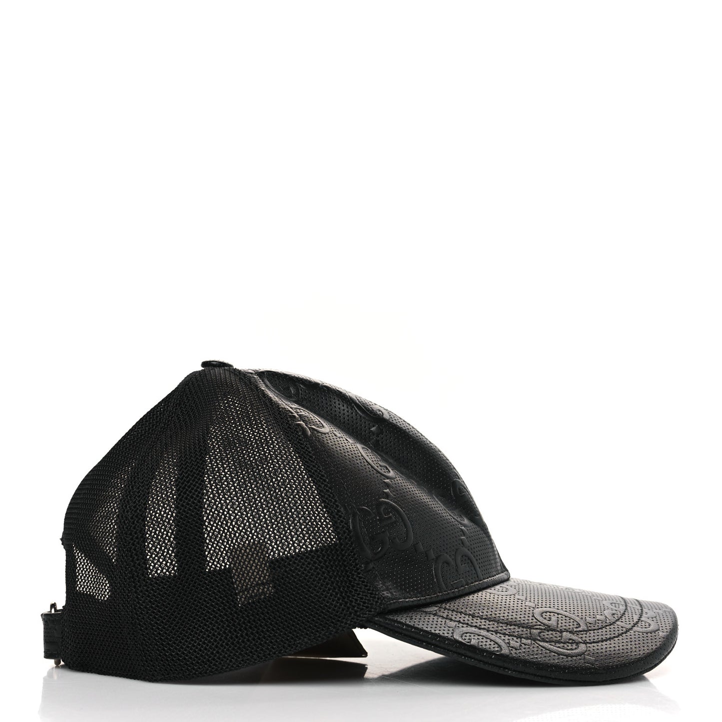 Calfskin Mesh GG Tennis Embossed Gary Baseball Hat L Black