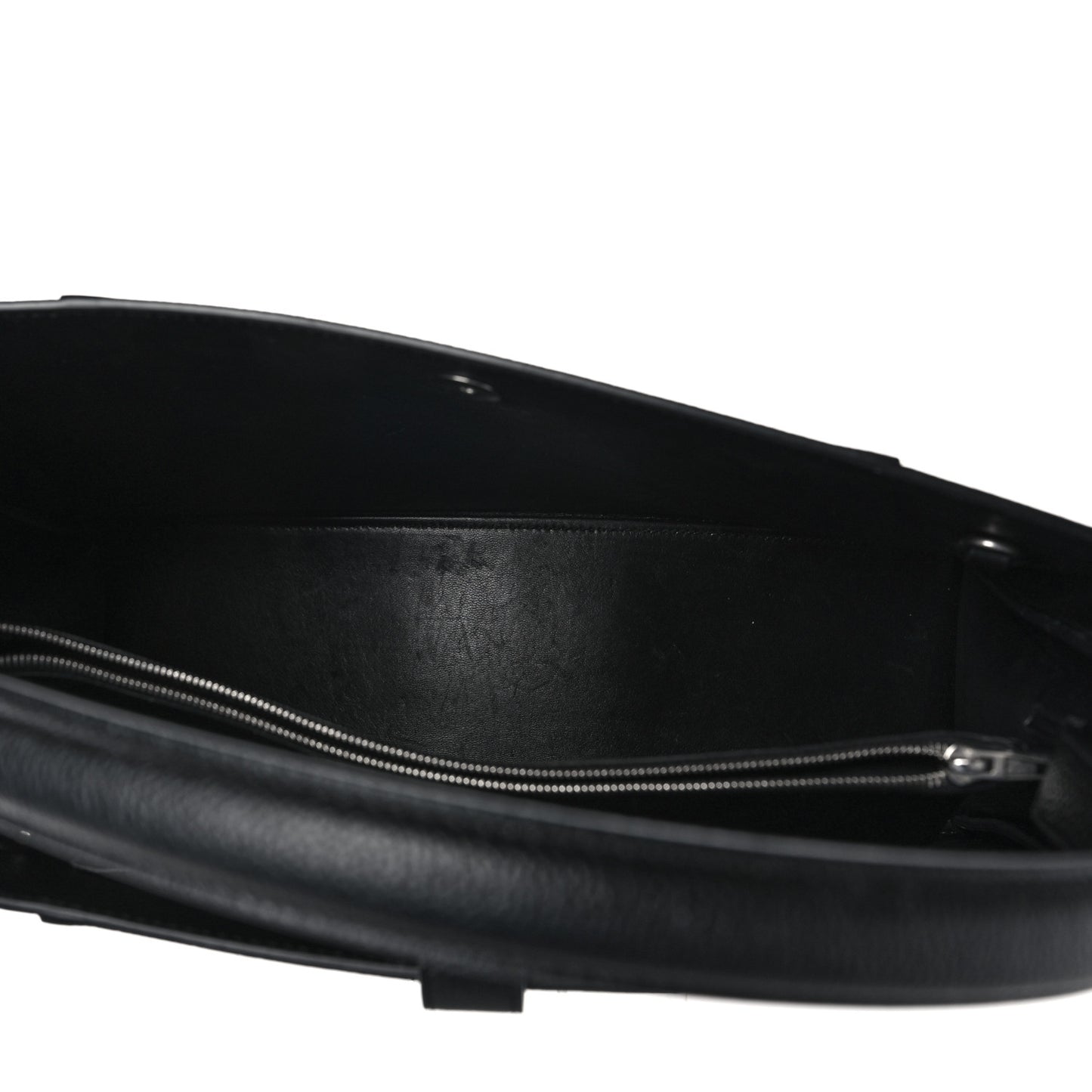 Grained Calfskin Hourglass Tote Black