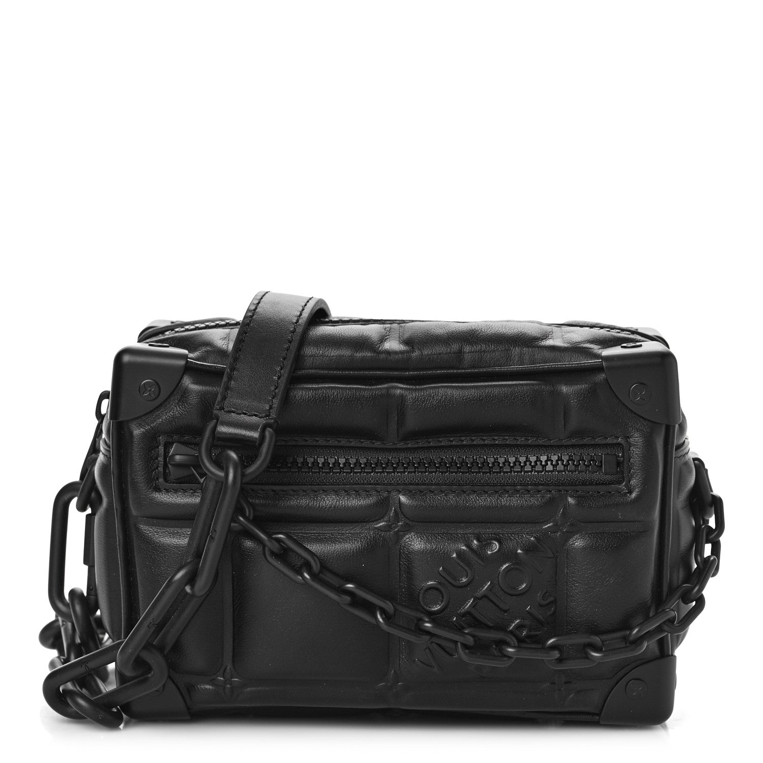 Louis Vuitton Soft Calfskin Puffy Damier Mini Soft Trunk Black 1 of 8