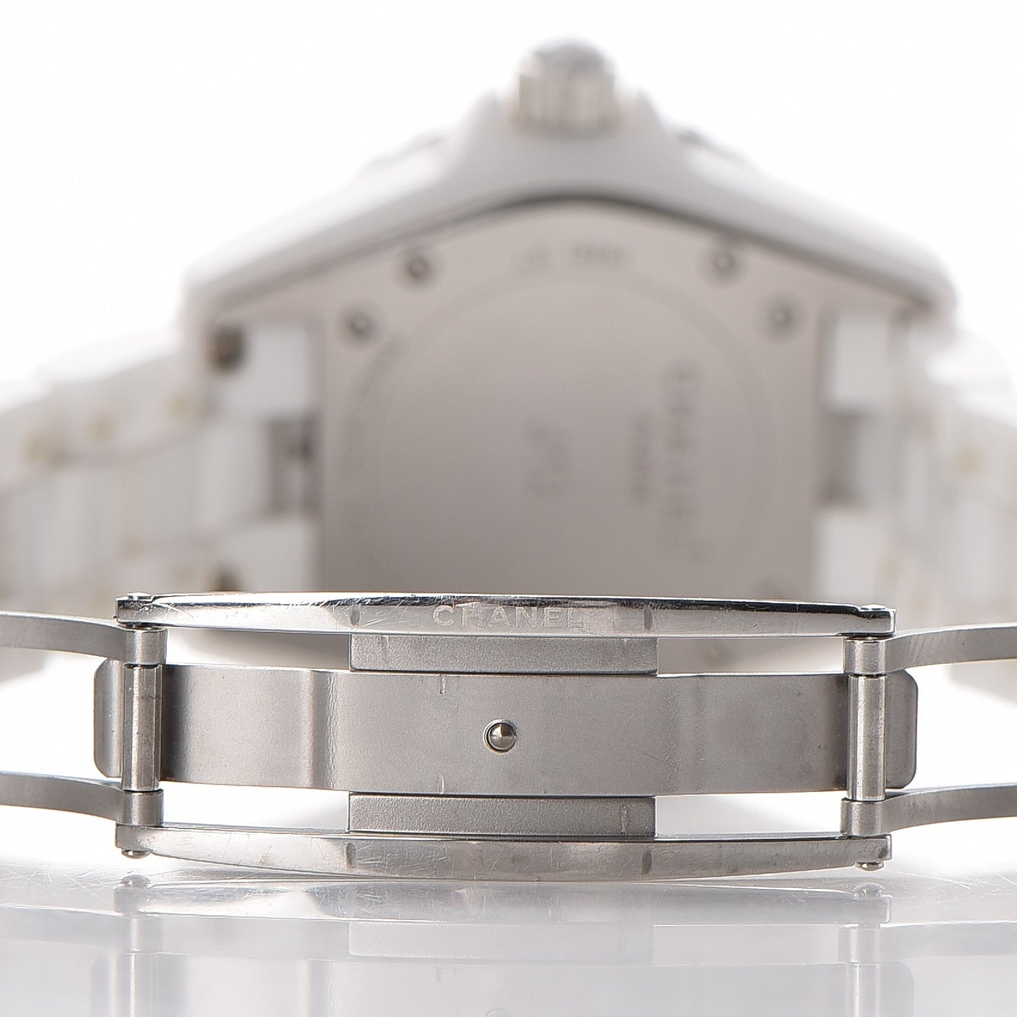 Stainless Steel Ceramic Diamond 33mm J12 Quartz Watch White