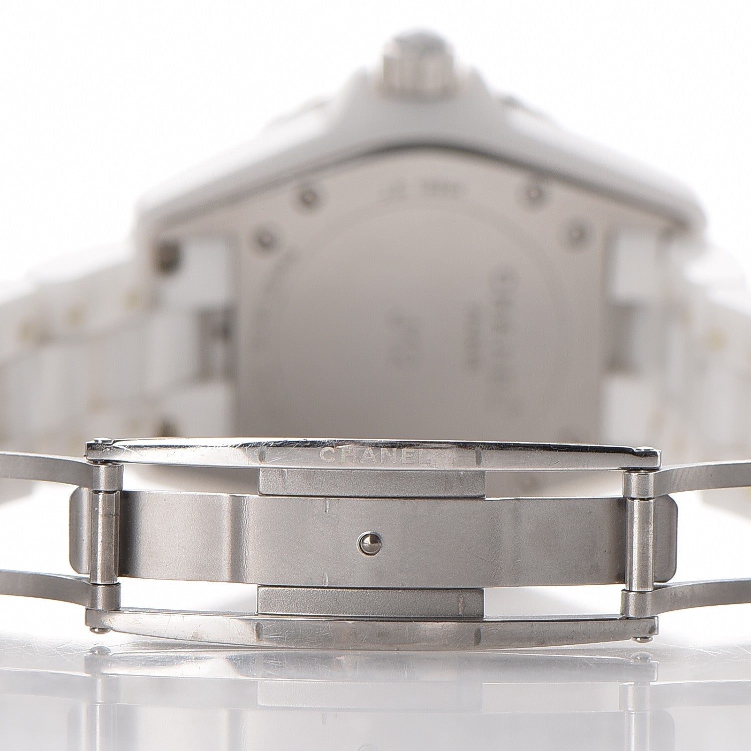 Chanel Stainless Steel Ceramic Diamond 33mm J12 Quartz Watch White 6 of 7