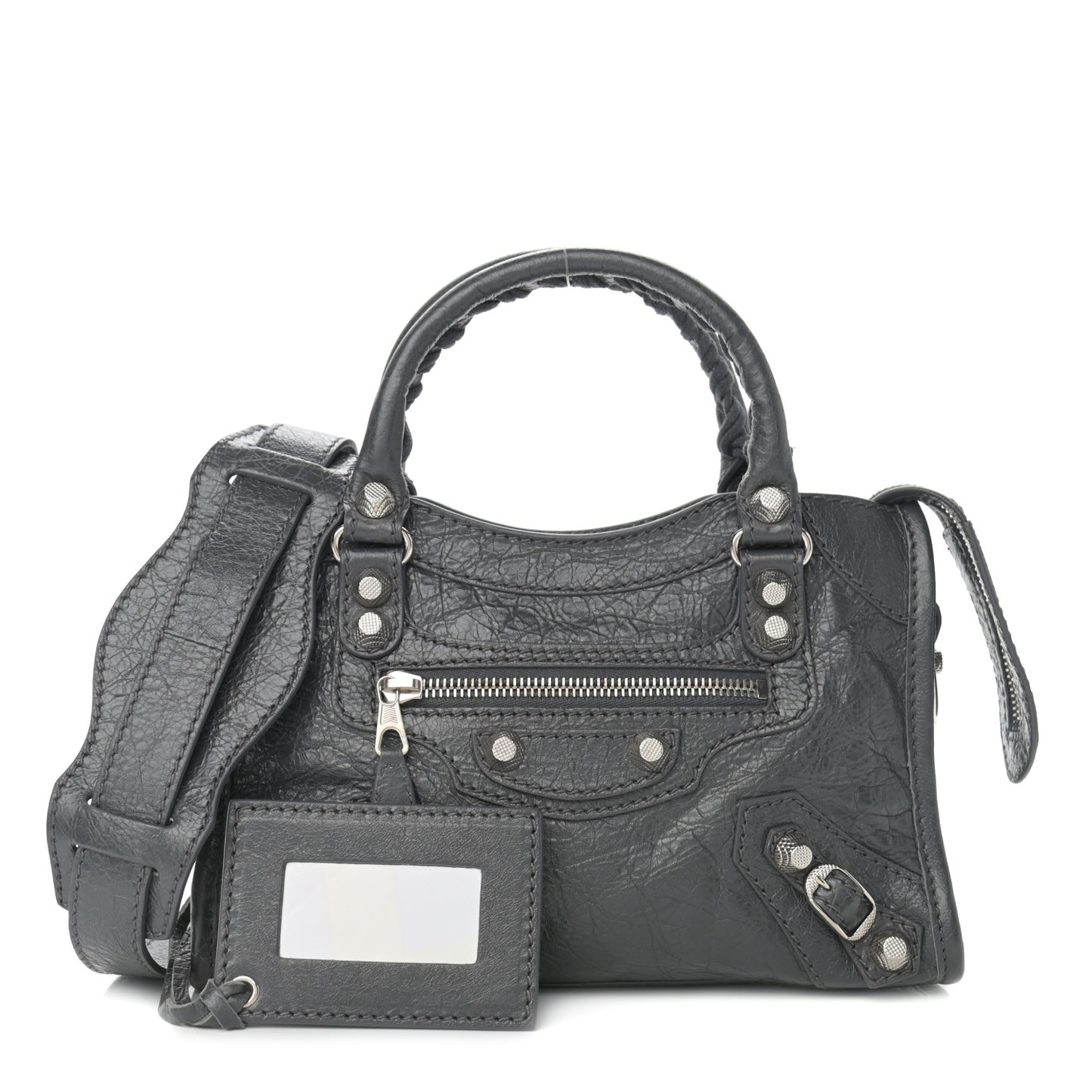 Agneau Giant 12 Silver Hardware Mini City Gris Fossile Anthracite