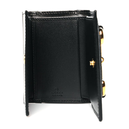 Gucci Boarded Plutone Calfskin Horsebit 1955 Tri Fold Wallet Black 5 of 10