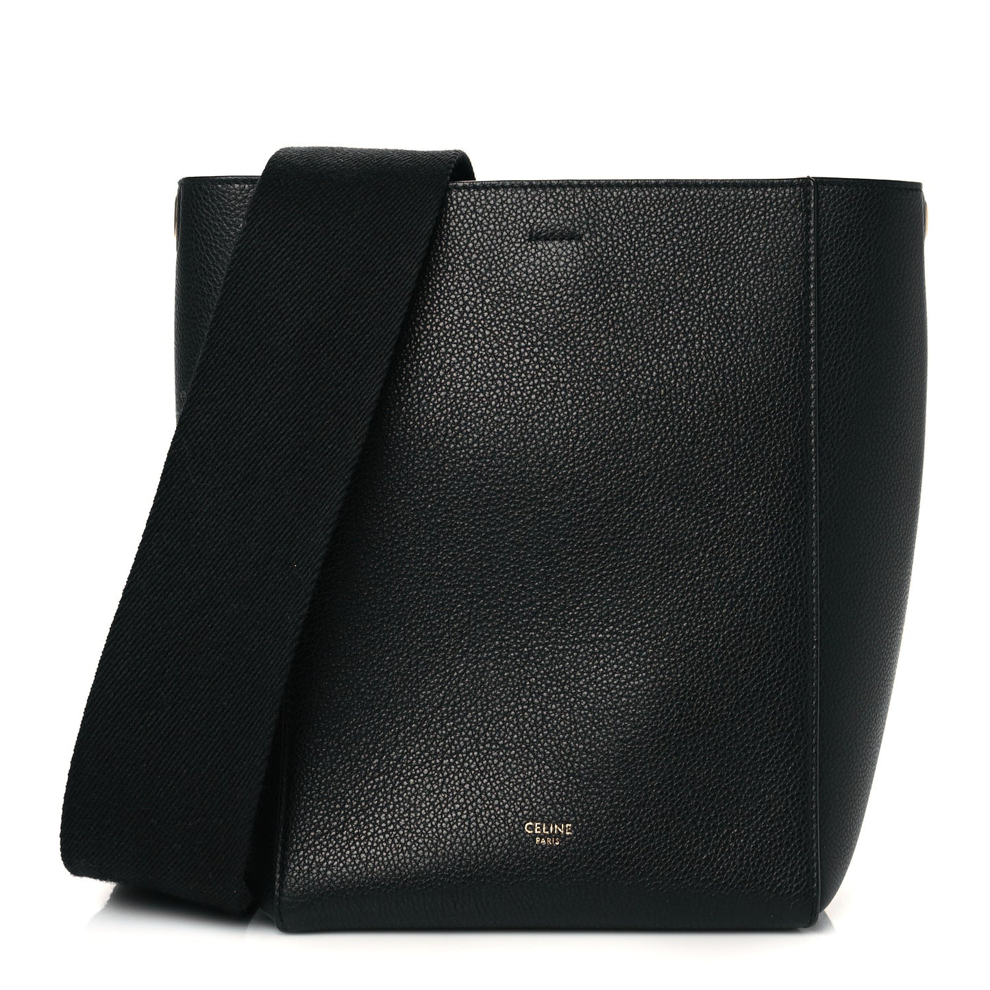 Soft Grained Calfskin Small Sangle Bucket Bag Black