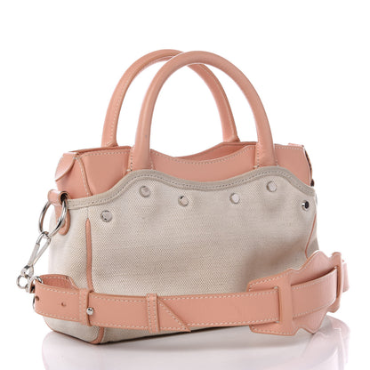 Balenciaga Calfskin Canvas Classic Hardware Mini Belharra City Natural 2 of 8