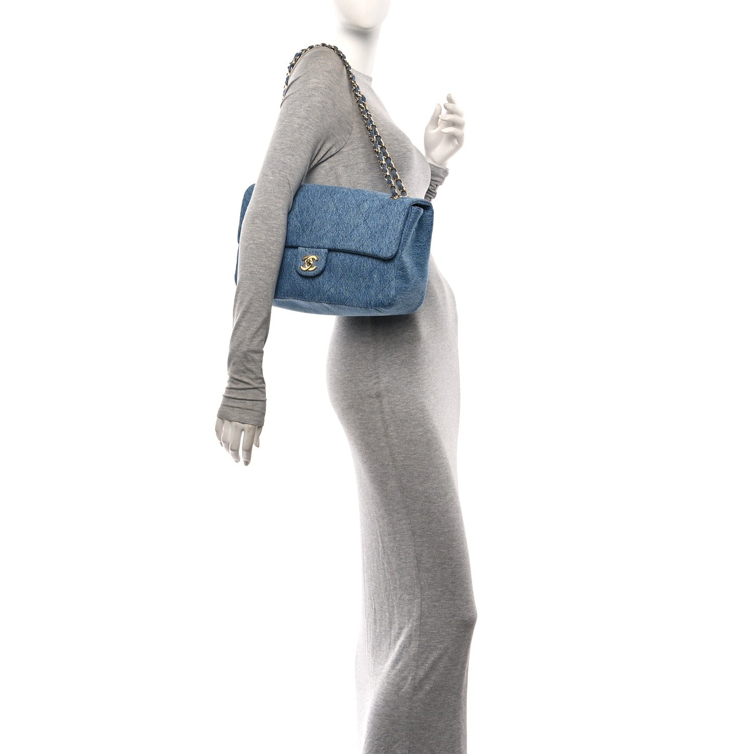 Chanel Denim Small Souplissimo Maxi Flap Blue 2 of 10