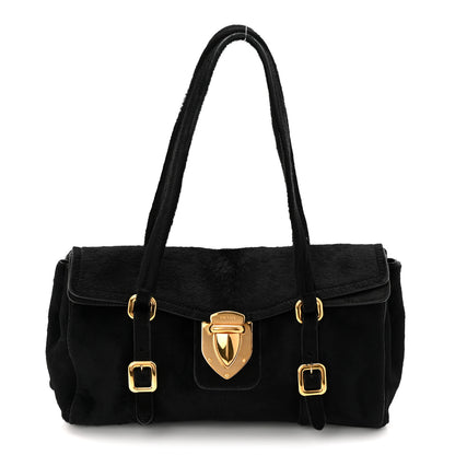 Prada Calf Hair Shoulder Bag Black 1 of 10