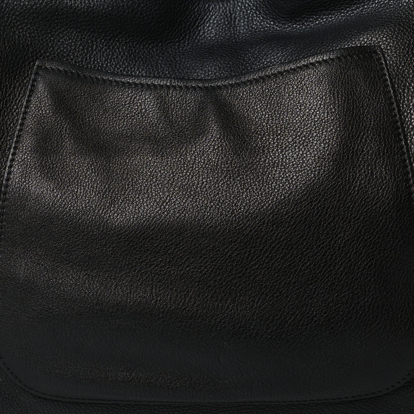 Vitello Daino Medium Pocket Hobo Bag Black