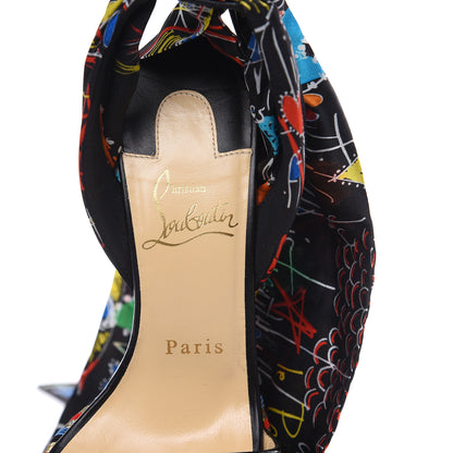 Christian Louboutin Patent Crepe Satin Loubitag Levantine 120 Wedge Sandals 36 Black 6 of 11