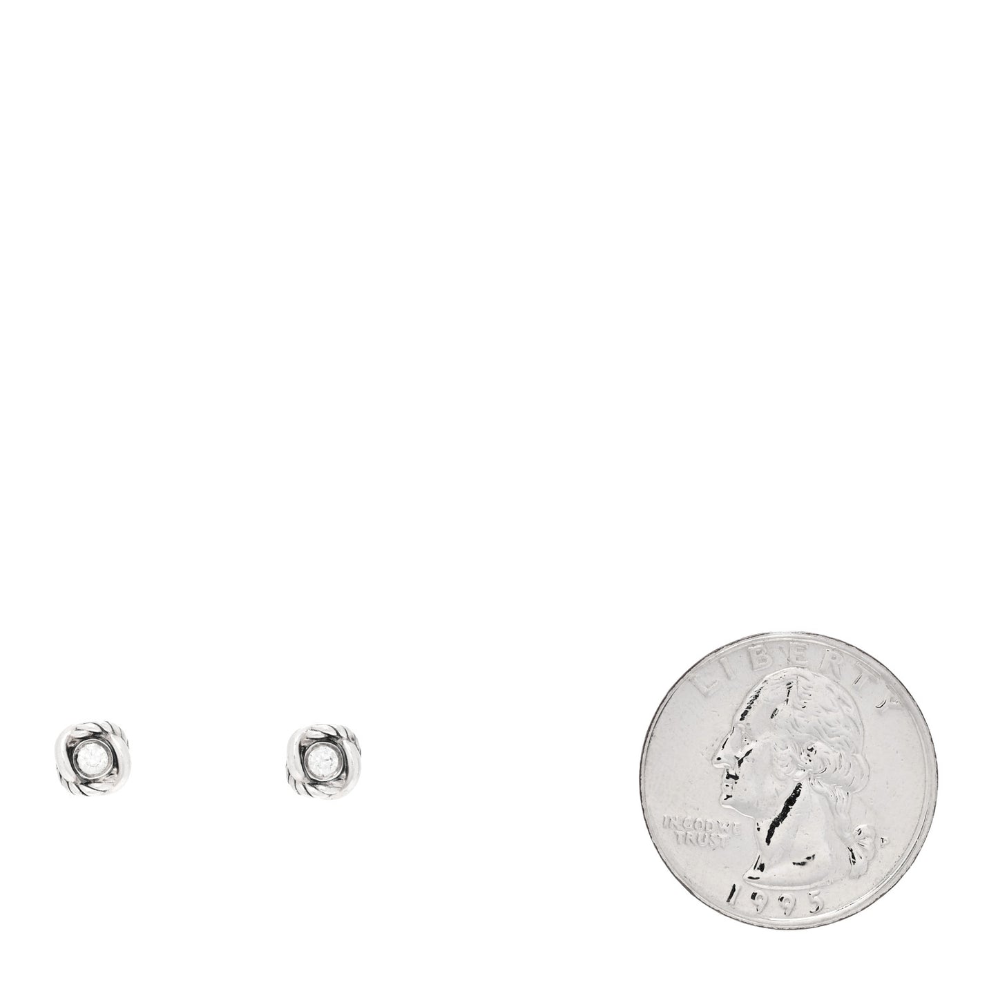 Sterling Silver Diamond 7mm Infinity Stud Earrings