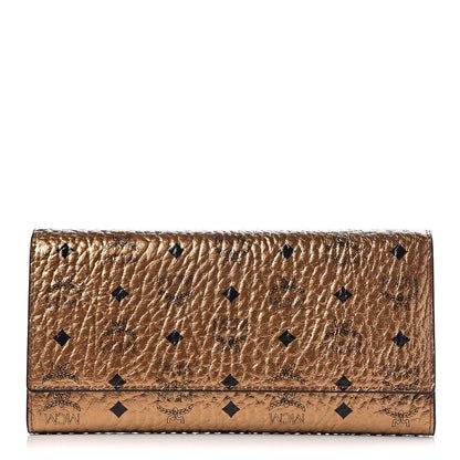 MCM Metallic Visetos Continental Flap Wallet Gold 1 of 7