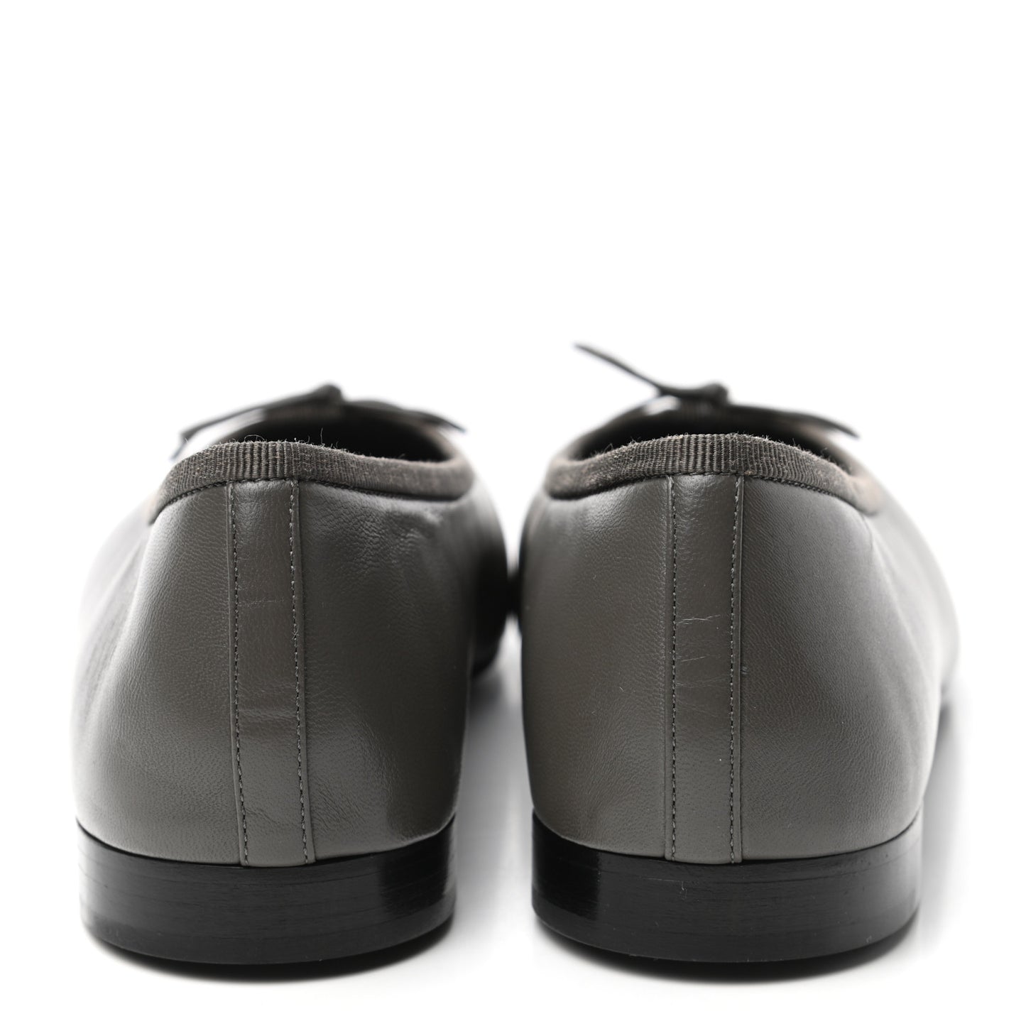 Lambskin Cap Toe CC Ballerina Flats 41 Dark Grey
