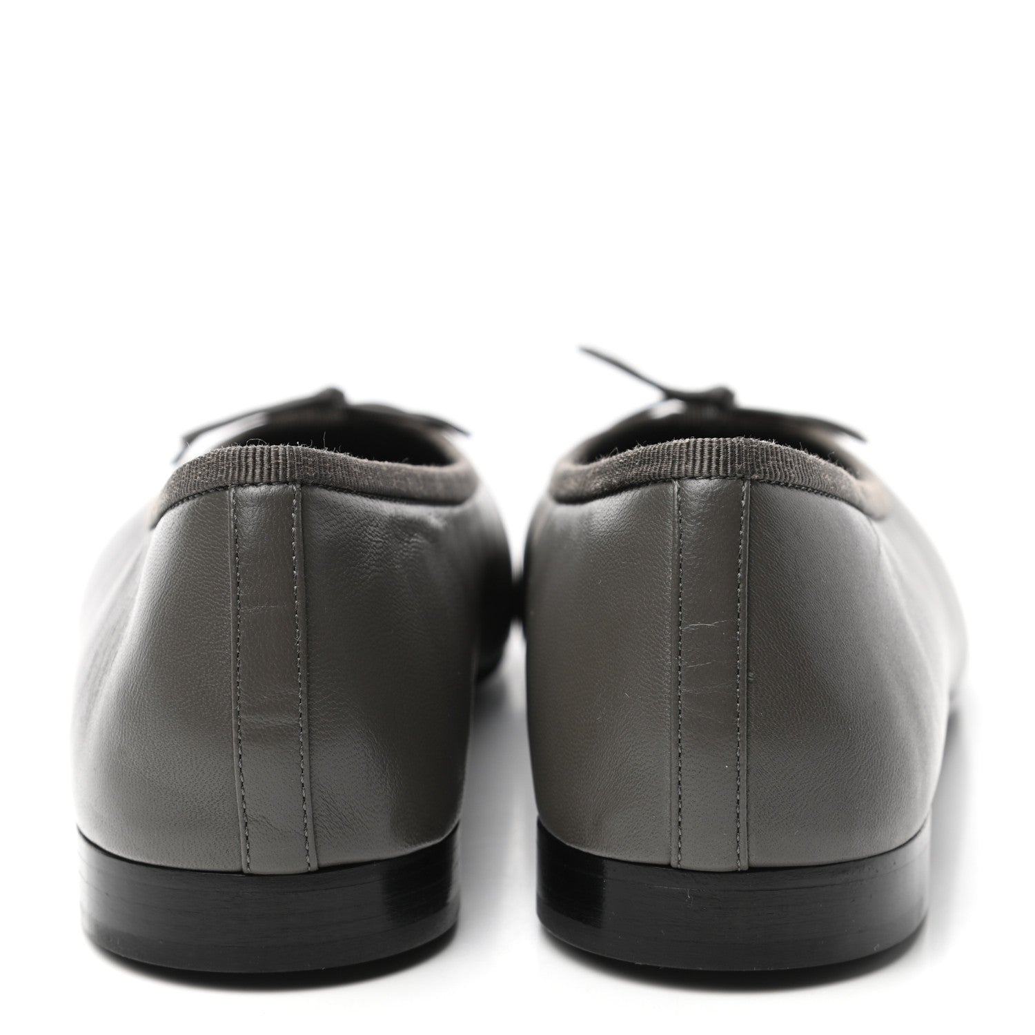 Chanel Lambskin Cap Toe CC Ballerina Flats 41 Dark Grey 6 of 8