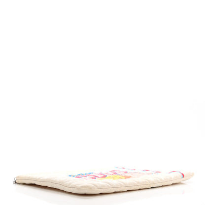 Chanel Canvas Large Coco Cuba Cosmetic Case Yellow Turquoise 3 of 9