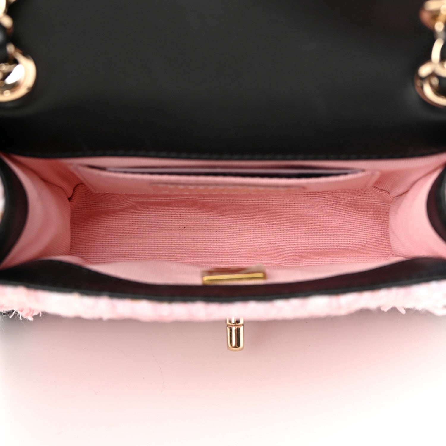 Chanel Tweed Braided Calfskin Mini My Own Frame Flap Pink Black 5 of 12
