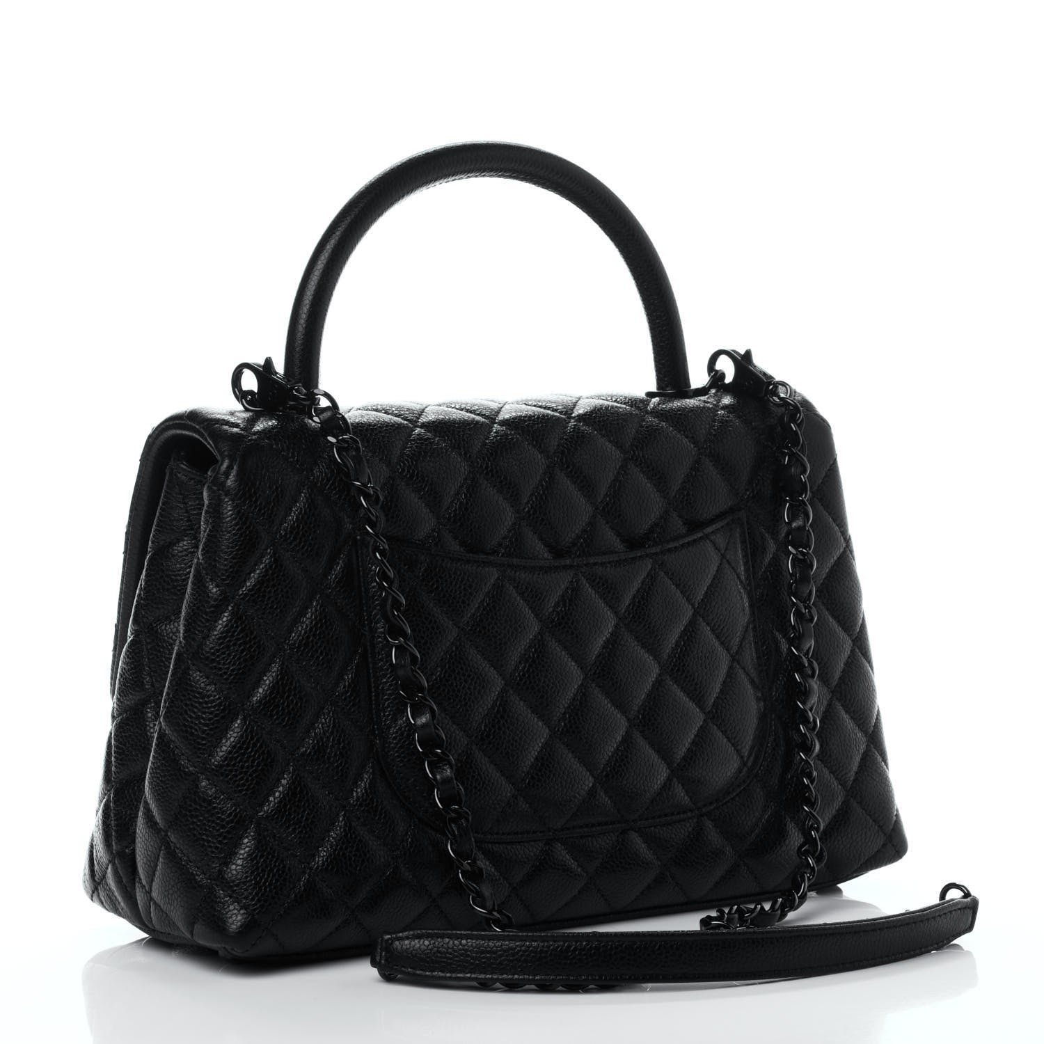 Chanel Caviar Quilted Small Coco Handle Flap So Black 2 of 4