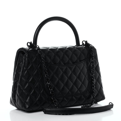 Chanel Caviar Quilted Small Coco Handle Flap So Black 2 of 4