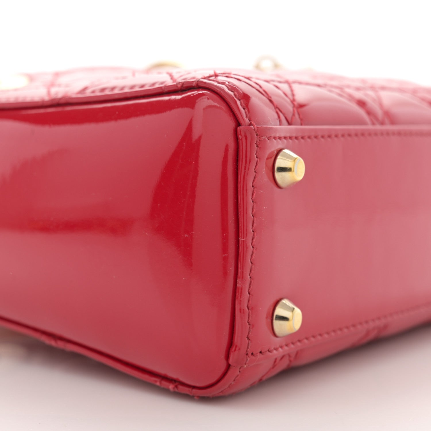 Christian Dior Patent Cannage Mini Lady Dior Red 9 of 12
