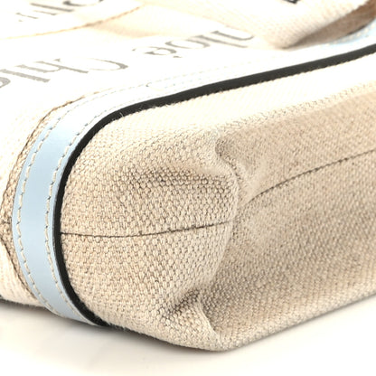 Chloe Cotton Calfskin Nano Woody Ribbon Tote With Strap White Blue 9 of 9