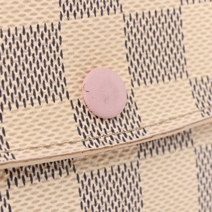 Louis Vuitton Damier Azur Emilie Wallet Rose Ballerine 8 of 9