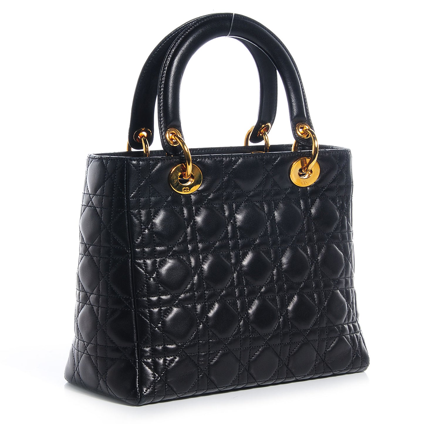 Lambskin Cannage Medium Lady Dior Black