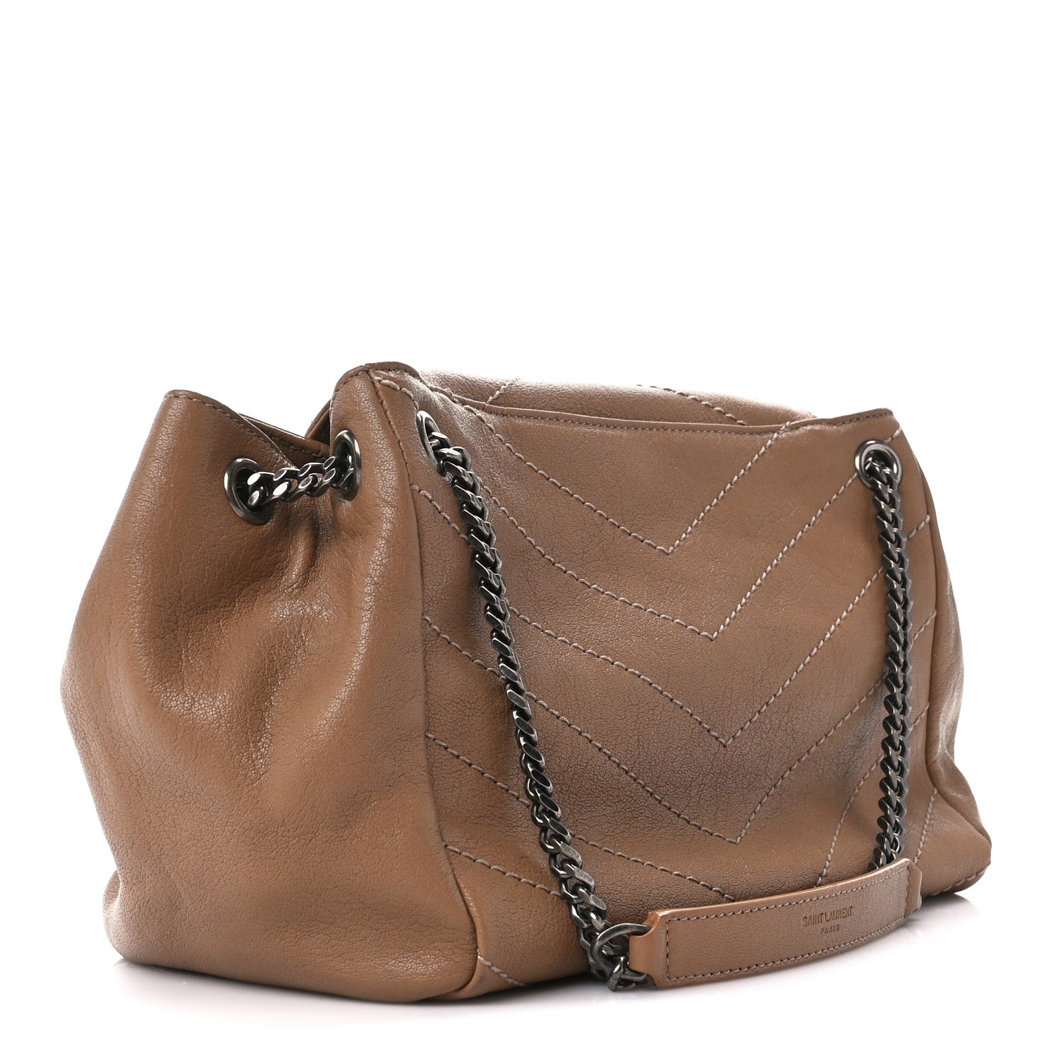 Saint Laurent Vintage Lambskin Chevron Monogram Small Nolita Peru 3 of 11