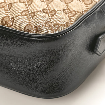 Gucci Monogram Matelasse Diagonal Small GG Marmont Chain Shoulder Bag Beige Black 9 of 10