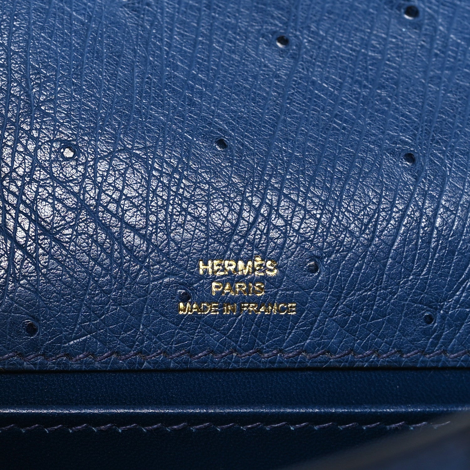 Hermes Ostrich Kelly Pochette Clutch Bleu Roi 6 of 10