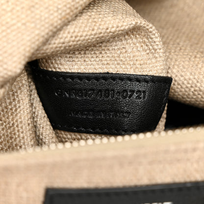 Saint Laurent Linen Calfskin Small Rive Gauche Tote Greggio Natural 7 of 12