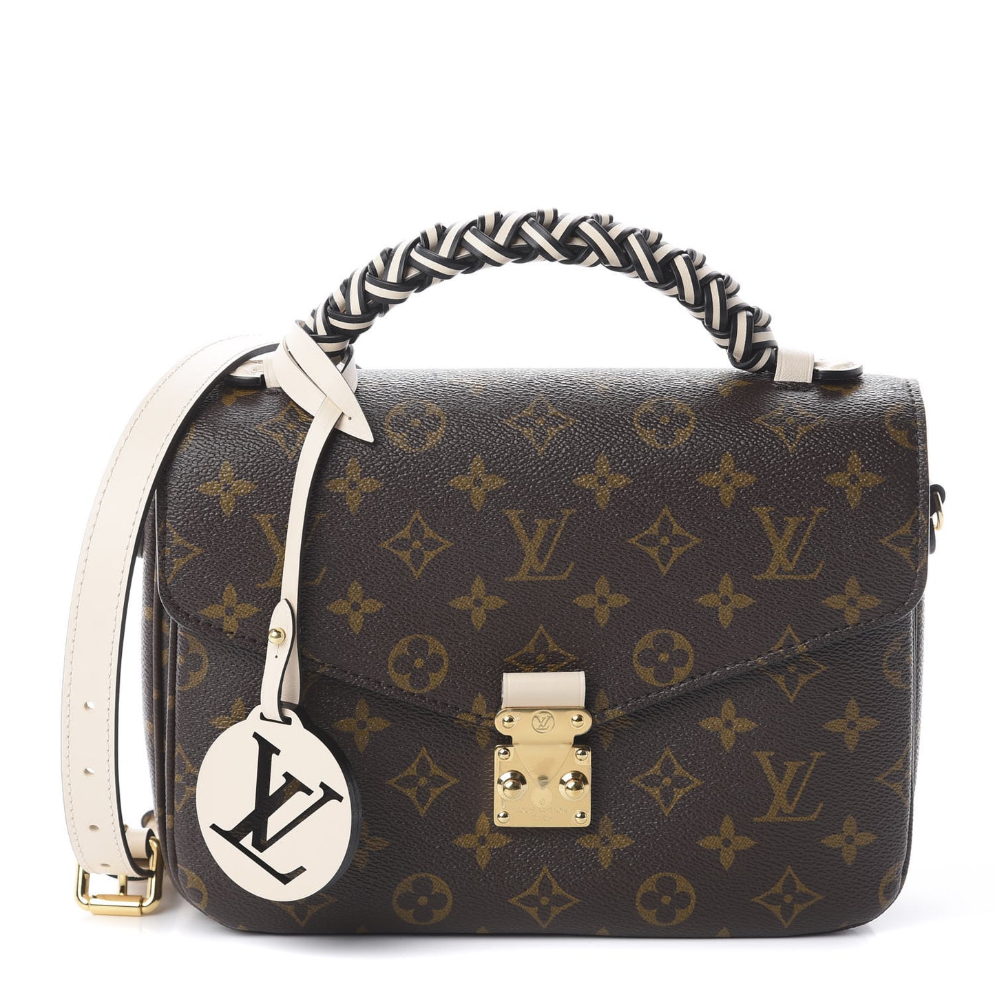 Monogram Braided Pochette Metis Creme Beige
