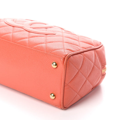 Chanel Caviar Quilted Small Bowler Coral 9 of 9