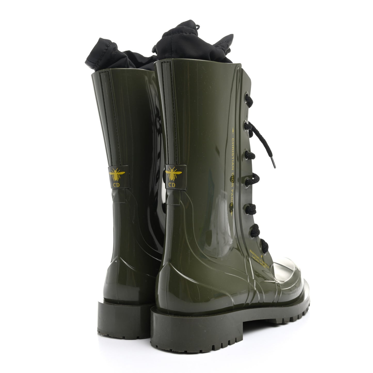Shiny Rubber Diorcamp Low Boots 40 Military